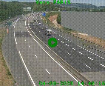 Caméra routière sur l'autoroute A20 à Brive-la-Gaillarde, à la jonction avec l'A89. Vue orientée vers Paris