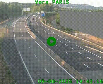 Caméra routière sur l'autoroute A20 à Brive-la-Gaillarde, à la jonction avec l'A89. Vue orientée vers Paris