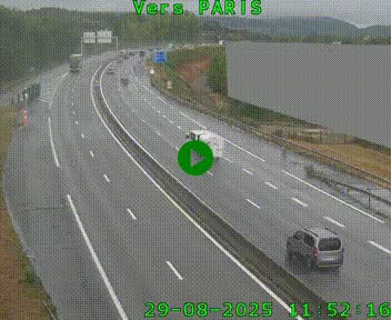 Caméra routière sur l'autoroute A20 à Brive-la-Gaillarde, à la jonction avec l'A89. Vue orientée vers Paris