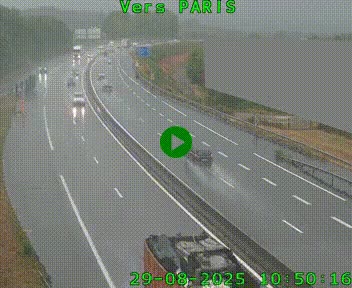 Caméra routière sur l'autoroute A20 à Brive-la-Gaillarde, à la jonction avec l'A89. Vue orientée vers Paris