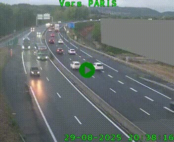 Caméra routière sur l'autoroute A20 à Brive-la-Gaillarde, à la jonction avec l'A89. Vue orientée vers Paris