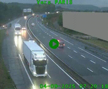 Caméra routière sur l'autoroute A20 à Brive-la-Gaillarde, à la jonction avec l'A89. Vue orientée vers Paris