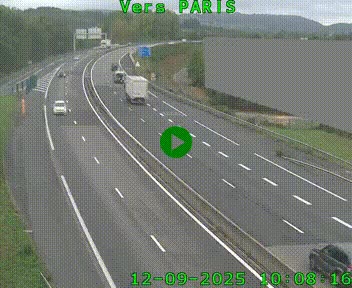 Caméra routière sur l'autoroute A20 à Brive-la-Gaillarde, à la jonction avec l'A89. Vue orientée vers Paris