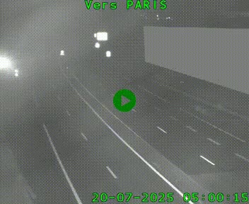 Caméra routière sur l'autoroute A20 à Brive-la-Gaillarde, à la jonction avec l'A89. Vue orientée vers Paris
