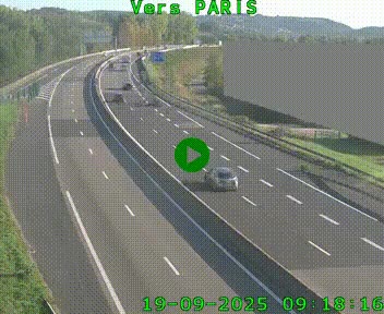 Caméra routière sur l'autoroute A20 à Brive-la-Gaillarde, à la jonction avec l'A89. Vue orientée vers Paris