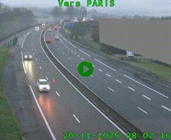 <h2>Caméra routière sur l'autoroute A20 à Brive-la-Gaillarde, à la jonction avec l'A89. Vue orientée vers Paris</h2>