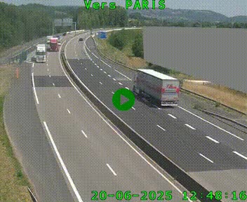 <h2>Caméra routière sur l'autoroute A20 à Brive-la-Gaillarde, à la jonction avec l'A89. Vue orientée vers Paris</h2>