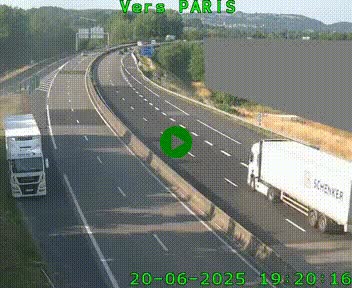 <h2>Caméra routière sur l'autoroute A20 à Brive-la-Gaillarde, à la jonction avec l'A89. Vue orientée vers Paris</h2>