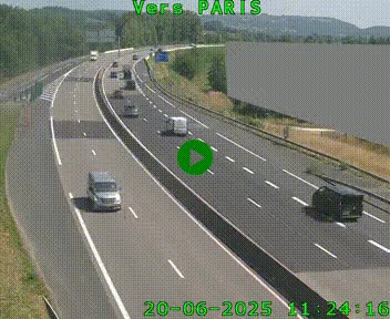 <h2>Caméra routière sur l'autoroute A20 à Brive-la-Gaillarde, à la jonction avec l'A89. Vue orientée vers Paris</h2>