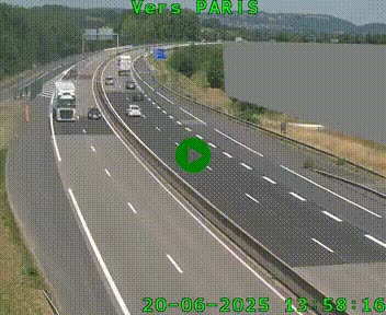 <h2>Caméra routière sur l'autoroute A20 à Brive-la-Gaillarde, à la jonction avec l'A89. Vue orientée vers Paris</h2>