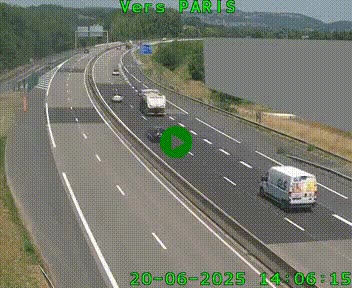 <h2>Caméra routière sur l'autoroute A20 à Brive-la-Gaillarde, à la jonction avec l'A89. Vue orientée vers Paris</h2>