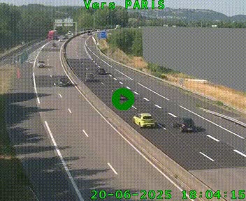 <h2>Caméra routière sur l'autoroute A20 à Brive-la-Gaillarde, à la jonction avec l'A89. Vue orientée vers Paris</h2>