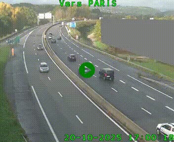 <h2>Caméra routière sur l'autoroute A20 à Brive-la-Gaillarde, à la jonction avec l'A89. Vue orientée vers Paris</h2>