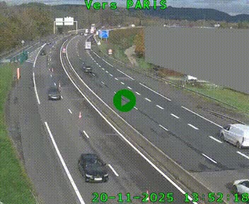 <h2>Caméra routière sur l'autoroute A20 à Brive-la-Gaillarde, à la jonction avec l'A89. Vue orientée vers Paris</h2>