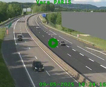 Caméra routière sur l'autoroute A20 à Brive-la-Gaillarde, à la jonction avec l'A89. Vue orientée vers Paris