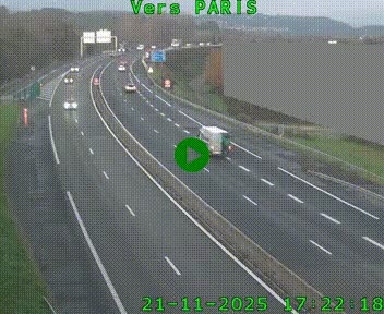 <h2>Caméra routière sur l'autoroute A20 à Brive-la-Gaillarde, à la jonction avec l'A89. Vue orientée vers Paris</h2>