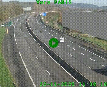 Caméra routière sur l'autoroute A20 à Brive-la-Gaillarde, à la jonction avec l'A89. Vue orientée vers Paris
