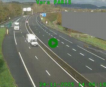 <h2>Caméra routière sur l'autoroute A20 à Brive-la-Gaillarde, à la jonction avec l'A89. Vue orientée vers Paris</h2>
