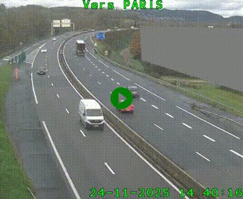 <h2>Caméra routière sur l'autoroute A20 à Brive-la-Gaillarde, à la jonction avec l'A89. Vue orientée vers Paris</h2>