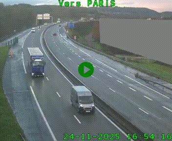 <h2>Caméra routière sur l'autoroute A20 à Brive-la-Gaillarde, à la jonction avec l'A89. Vue orientée vers Paris</h2>