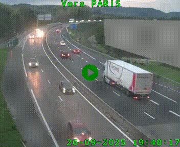 Caméra routière sur l'autoroute A20 à Brive-la-Gaillarde, à la jonction avec l'A89. Vue orientée vers Paris