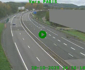 <h2>Caméra routière sur l'autoroute A20 à Brive-la-Gaillarde, à la jonction avec l'A89. Vue orientée vers Paris</h2>