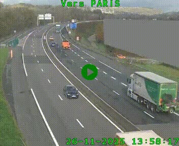 <h2>Caméra routière sur l'autoroute A20 à Brive-la-Gaillarde, à la jonction avec l'A89. Vue orientée vers Paris</h2>