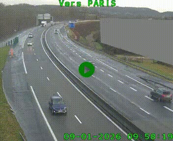 Caméra routière sur l'autoroute A20 à Brive-la-Gaillarde, à la jonction avec l'A89. Vue orientée vers Paris