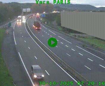 <h2>Caméra routière sur l'autoroute A20 à Brive-la-Gaillarde, à la jonction avec l'A89. Vue orientée vers Paris</h2>