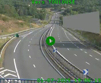 <h2>Caméra routière sur l'autoroute A20 à Noailles, en périphérie de Brive-la-Gaillarde. Vue orientée vers Toulouse</h2>