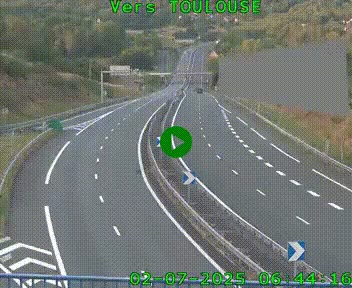 <h2>Caméra routière sur l'autoroute A20 à Noailles, en périphérie de Brive-la-Gaillarde. Vue orientée vers Toulouse</h2>