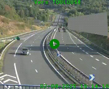 <h2>Caméra routière sur l'autoroute A20 à Noailles, en périphérie de Brive-la-Gaillarde. Vue orientée vers Toulouse</h2>
