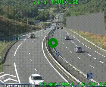 Caméra routière sur l'autoroute A20 à Noailles, en périphérie de Brive-la-Gaillarde. Vue orientée vers Toulouse