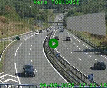 <h2>Caméra routière sur l'autoroute A20 à Noailles, en périphérie de Brive-la-Gaillarde. Vue orientée vers Toulouse</h2>