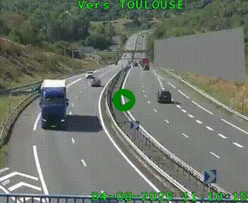 Caméra routière sur l'autoroute A20 à Noailles, en périphérie de Brive-la-Gaillarde. Vue orientée vers Toulouse