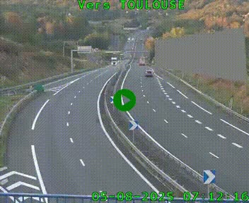 <h2>Caméra routière sur l'autoroute A20 à Noailles, en périphérie de Brive-la-Gaillarde. Vue orientée vers Toulouse</h2>