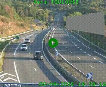 <h2>Caméra routière sur l'autoroute A20 à Noailles, en périphérie de Brive-la-Gaillarde. Vue orientée vers Toulouse</h2>