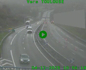 <h2>Caméra routière sur l'autoroute A20 à Noailles, en périphérie de Brive-la-Gaillarde. Vue orientée vers Toulouse</h2>