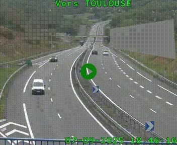 <h2>Caméra routière sur l'autoroute A20 à Noailles, en périphérie de Brive-la-Gaillarde. Vue orientée vers Toulouse</h2>