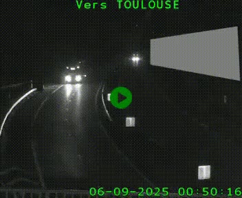 <h2>Caméra routière sur l'autoroute A20 à Noailles, en périphérie de Brive-la-Gaillarde. Vue orientée vers Toulouse</h2>