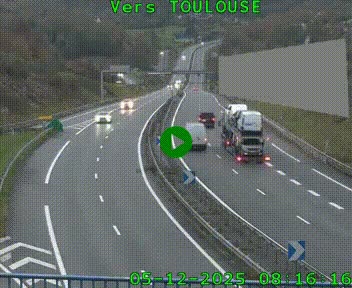 <h2>Caméra routière sur l'autoroute A20 à Noailles, en périphérie de Brive-la-Gaillarde. Vue orientée vers Toulouse</h2>