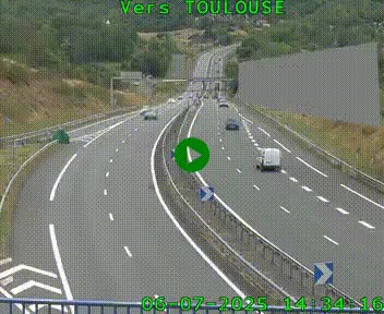 <h2>Caméra routière sur l'autoroute A20 à Noailles, en périphérie de Brive-la-Gaillarde. Vue orientée vers Toulouse</h2>