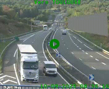 <h2>Caméra routière sur l'autoroute A20 à Noailles, en périphérie de Brive-la-Gaillarde. Vue orientée vers Toulouse</h2>
