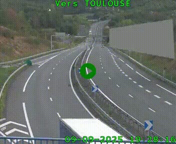 <h2>Caméra routière sur l'autoroute A20 à Noailles, en périphérie de Brive-la-Gaillarde. Vue orientée vers Toulouse</h2>