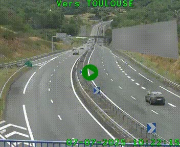 <h2>Caméra routière sur l'autoroute A20 à Noailles, en périphérie de Brive-la-Gaillarde. Vue orientée vers Toulouse</h2>