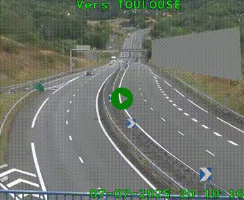 Caméra routière sur l'autoroute A20 à Noailles, en périphérie de Brive-la-Gaillarde. Vue orientée vers Toulouse
