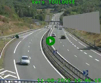 Caméra routière sur l'autoroute A20 à Noailles, en périphérie de Brive-la-Gaillarde. Vue orientée vers Toulouse