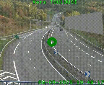 <h2>Caméra routière sur l'autoroute A20 à Noailles, en périphérie de Brive-la-Gaillarde. Vue orientée vers Toulouse</h2>