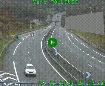 <h2>Caméra routière sur l'autoroute A20 à Noailles, en périphérie de Brive-la-Gaillarde. Vue orientée vers Toulouse</h2>