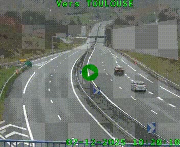 <h2>Caméra routière sur l'autoroute A20 à Noailles, en périphérie de Brive-la-Gaillarde. Vue orientée vers Toulouse</h2>